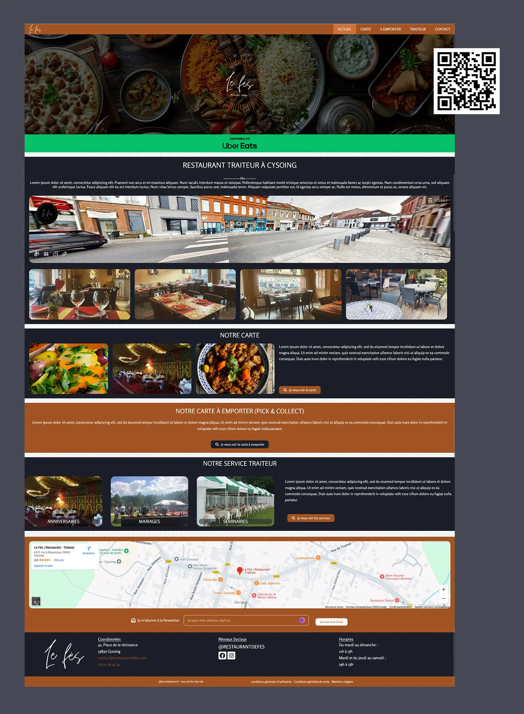 le site internet du restaurant le Fes